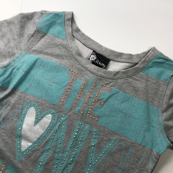 L.A. Kitty Pullover Sweatshirt Gray & Light Blue - Picture 2 of 8